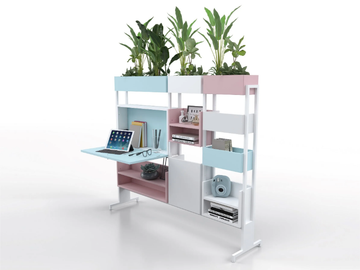 FIX VELA - Freestanding metal office screen with casters by ESTEL GROUP - view 2